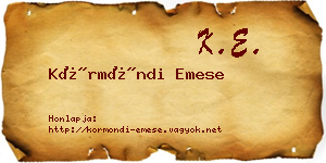 Körmöndi Emese névjegykártya